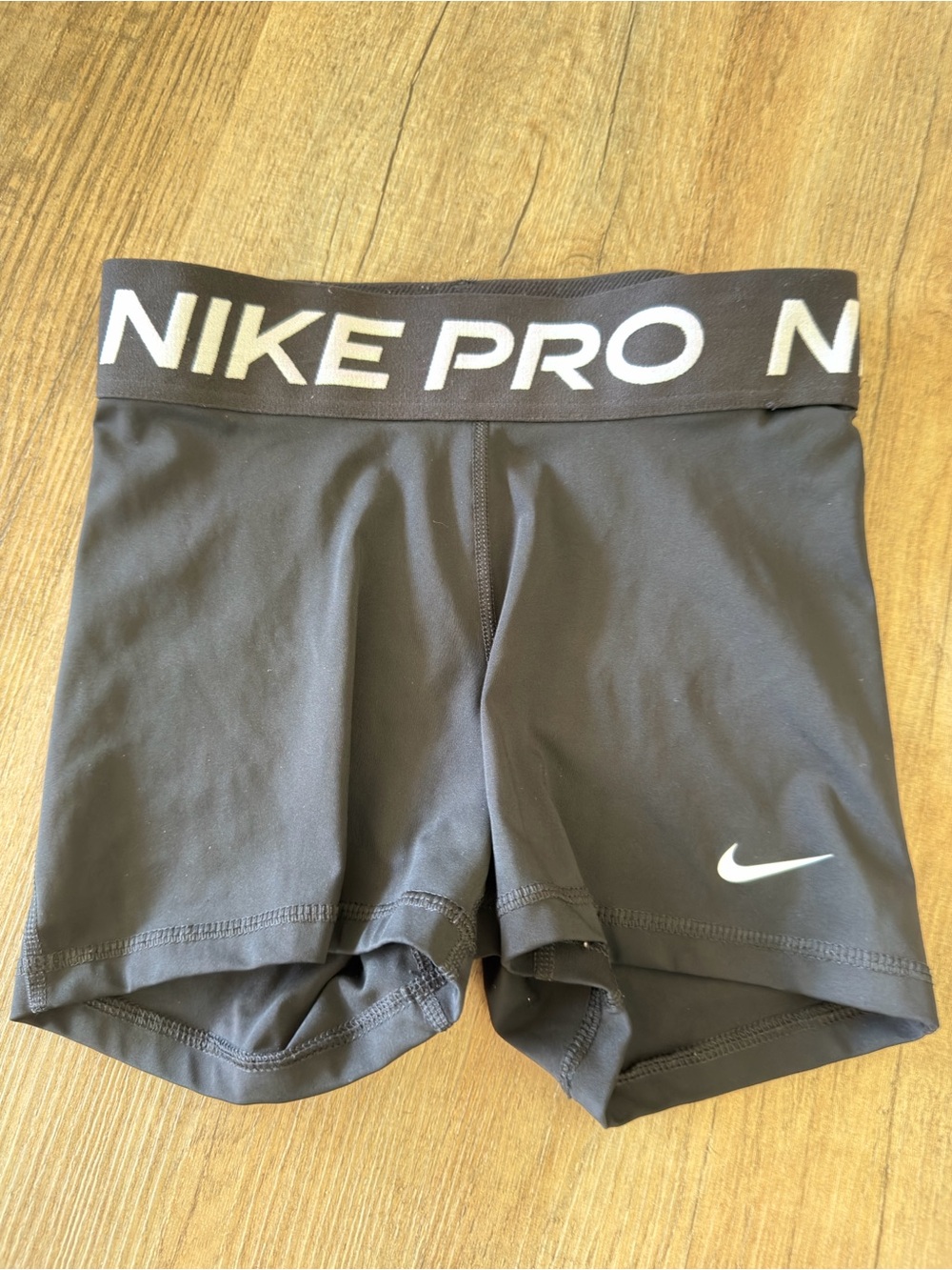 Nike Pro Black Women's Bike Shorts with White Swoosh